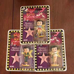 Betty Boop 3 Miniature Collectables Figurines